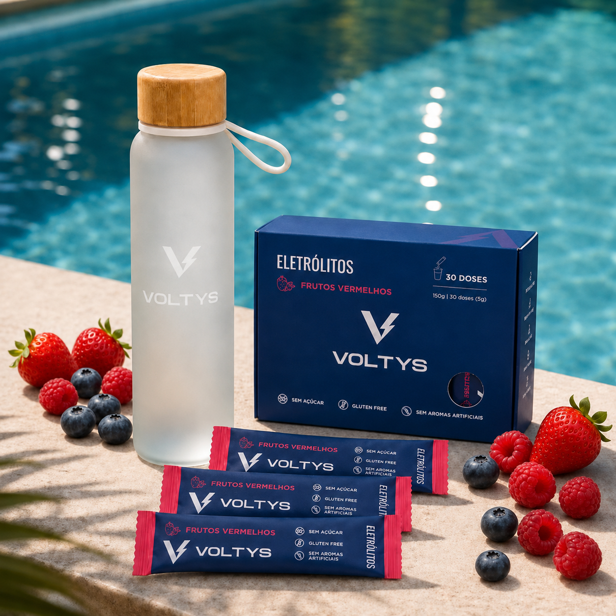 Eletrólitos Voltys™ Frutos Vermelhos – Pack 30 Saquetas